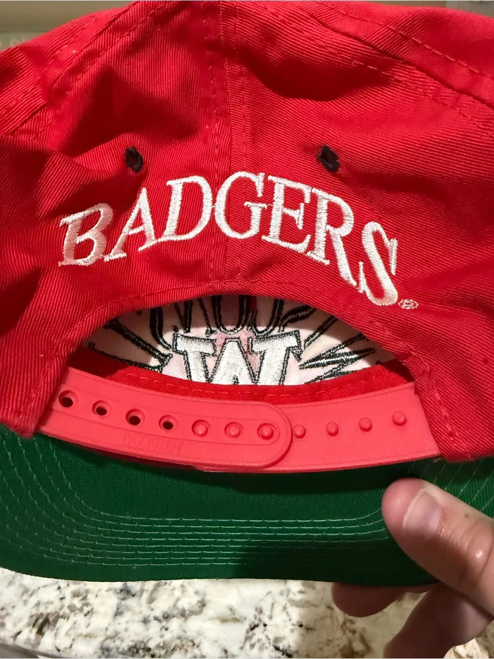 Vintage Red Wisconsin Badgers Hat, Adjustable